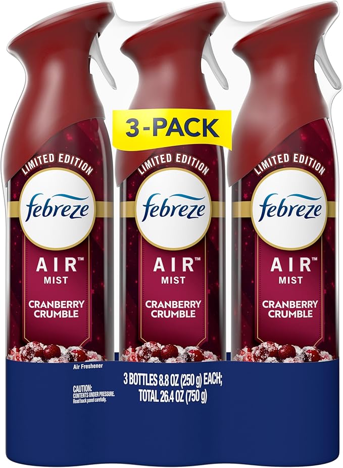 Febreze Air Freshener Spray, Odor-Fighting Room Spray, Cranberry Crumble Scent - Image 9