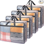 Fixwal 4 Pack 75L Extra Large XL Clear Storage Bags by Fixwal