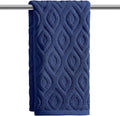 Artoid Mode 1 Pc Navy Blue 3D Diamond Grid Jacquard Hand Towels by ArtoidMode