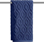 Artoid Mode 1 Pc Navy Blue 3D Diamond Grid Jacquard Hand Towels by ArtoidMode