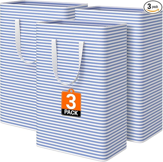 3 Pack Large Laundry Basket, Waterproof & Freestanding Laundry Hamper, by Unknown