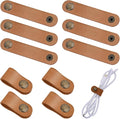 10pcs Leather Cord Organizer Straps Travel Cord Leather Snap Brown PU Phone by salbsever