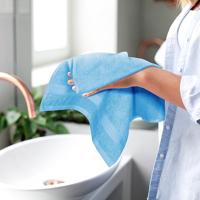 GLAMBURG Ultra Soft 6-Piece Hand Towel Set 16x28-100% Ringspun Cotton - Image 5