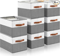 8 Pack Large Storage Bins with Handle, Collapsible Storage Basket by Euct