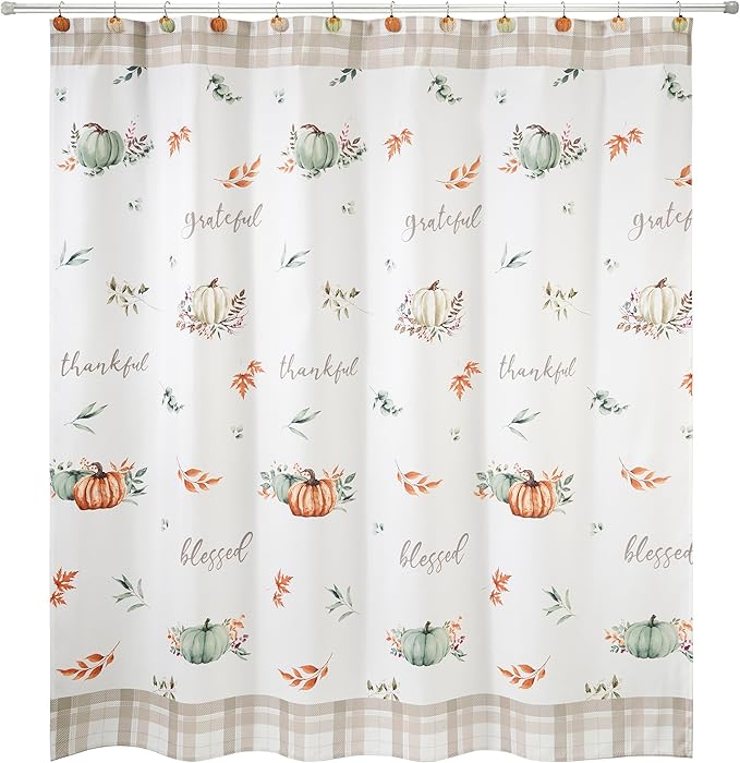 Avanti Linens - Fabric Shower Curtain, Fall Inspired Bathroom Decor by AvantiHomeSince1969