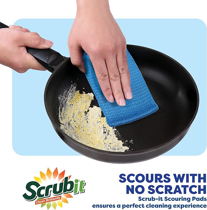 SCRUBIT Multi-Purpose Dish Scrub Sponge, Non Scratch Scouring Pads, Cleaning - Image 3