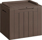 Devoko 30 Gallon Resin Deck Box Outdoor Indoor Waterproof Storage Box for Patio Furniture Pool Accessories Storage for Cushion Garden Tools (30 Gallon, Brown) by DEVOKO