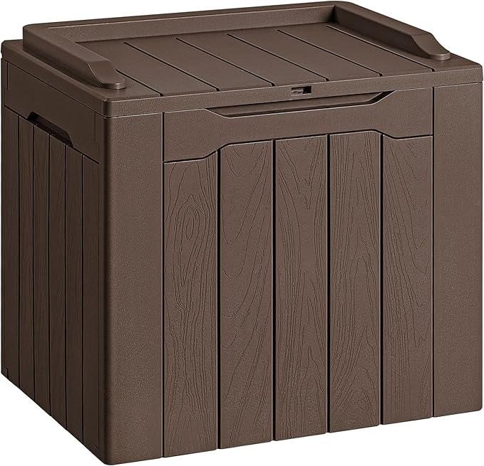Devoko 30 Gallon Resin Deck Box Outdoor Indoor Waterproof Storage Box for Patio Furniture Pool Accessories Storage for Cushion Garden Tools (30 Gallon, Brown) by DEVOKO