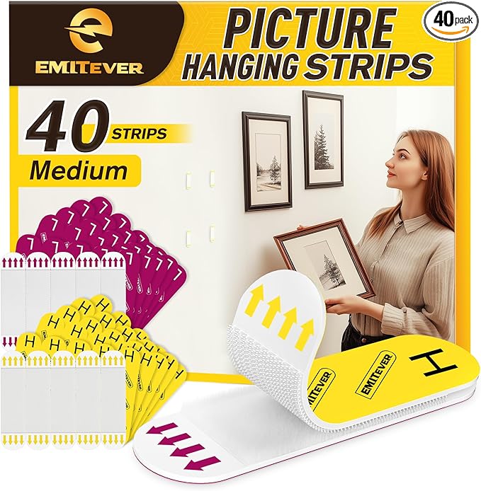 EMITEVER Picture Hanging Strips Heavy Duty, Damage Free Picture Hangers by EMITEVER