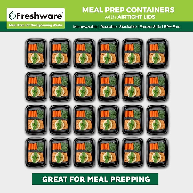Freshware Meal Prep Containers 1 Compartment - Image 3
