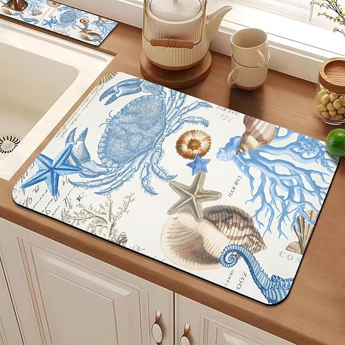 19.5" x 12" Dish Drying Mat & 24" x 5.5" Sink Splash Guard, Super Absorbent - Image 6