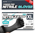 Beastek Black Disposable Nitrile Exam Gloves 100 Pcs 4Mil Chemical Resistant by Beastek