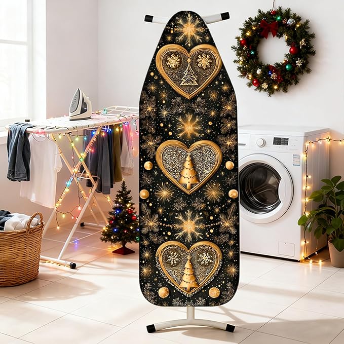 Nuxovilar Ironing Board Covers Golden Heart Winter Trees Pattern Polyester - Image 2