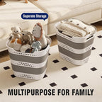 Collapsible Plastic Laundry Basket Hamper - Image 6