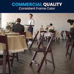 Flash Furniture Hercules Series Folding Chairs for Weddings and Formal Events, Stackable Commercial Event Seats with 1,000-lb. Static Weight Capacity, Set of 4, Red Mahogany - Image 7