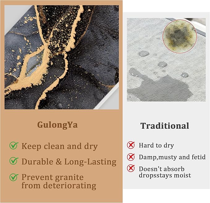 Stone Faucet Mat for Kitchen Sink, 15.7" Fast Drying Around Faucet Diatomite - Image 3