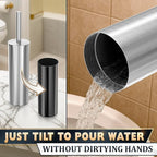 Stylish Stainless Steel Toilet Brush and Holder Set - Image 8