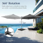 Best Choice Products 10ft Offset Cantilever Hanging Market Patio Umbrella, Smooth 360° Rotation, 8 Sturdy Ribs, Easy Adjustment - Gray - Image 3