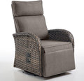 Belord Dual-Adjust Outdoor Swivel Recliner Chair – Wicker Reclining Patio Chair with Adjustable Backrest and Footrest, All-Weather Wicker Chaise Lounge Chair Outdoor for Pool Deck (2.0) by Belord