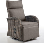 Belord Dual-Adjust Outdoor Swivel Recliner Chair – Wicker Reclining Patio Chair with Adjustable Backrest and Footrest, All-Weather Wicker Chaise Lounge Chair Outdoor for Pool Deck (2.0) by Belord