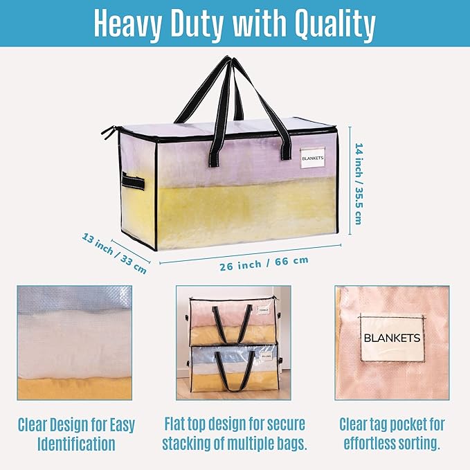 VENO 4 Pack Moving Bags, Comforter and Blanket Storage Bags - Image 5