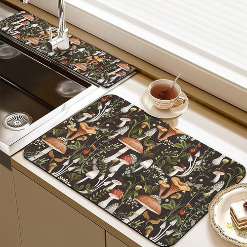 19.5" x 12" Dish Drying Mat & 24" x 5.5" Sink Splash Guard, Super Absorbent by BathtubMat