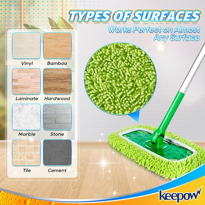 KEEPOW Reusable Dry Sweeping/Wet Mopping Cloths Compatible - Image 5