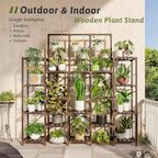 Plant Stand Indoor Outdoor 63" Tall Plant Shelf for Plants 14-Tier Large Plant Sheves for Living Room Heavy Duty Plant Rack Garden Balcony Patio Hanging Planter - Image 3