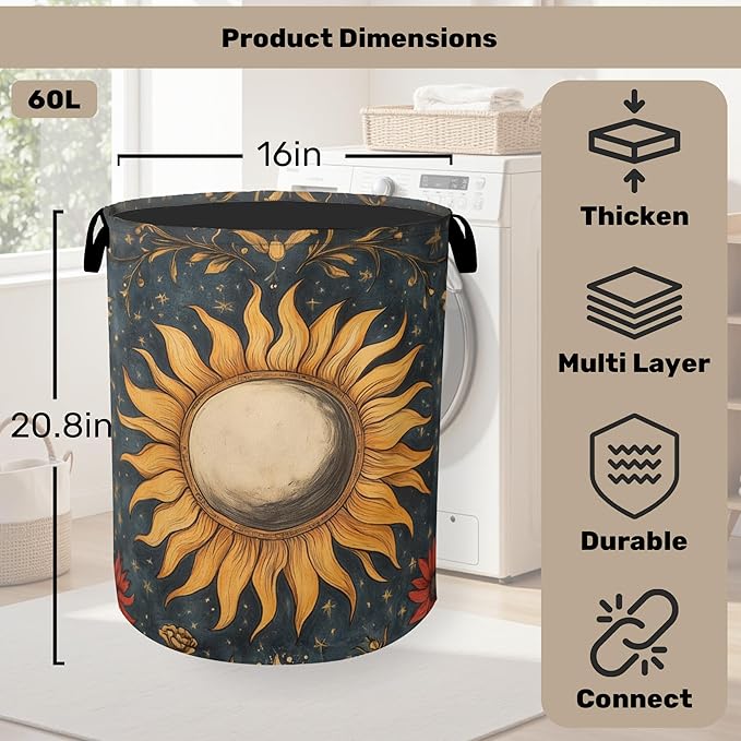 Gothic Sun Large Clothes Hamper Bag - Image 2