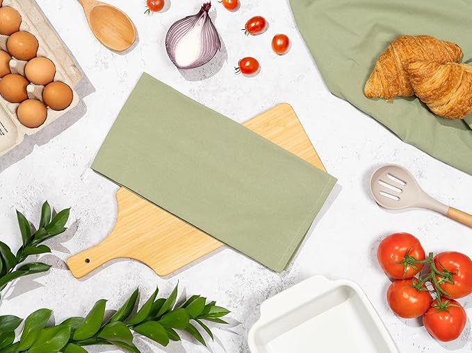 Organic Cotton Bulk Sage Green Flour Sack Kitchen Towels - Image 3