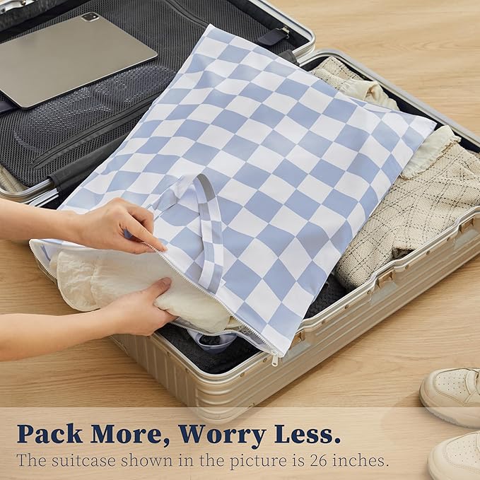 Checkered 2 Pcs Large Travel Laundry Bags - Image 2