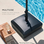 Best Choice Products 123lb Capacity Fillable Mobile Umbrella Base Heavy Duty Market Stand for Patio, Deck, Poolside w/ 4 Wheels, 2 Locks, 2 Knobs, Wind-Resistant Design - Bronze - Image 5