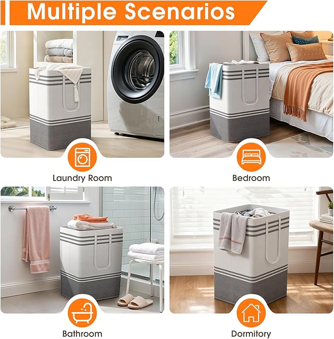 4 Pack Large Laundry Baskets, Laundry Hampers, Freestanding Waterproof - Image 7