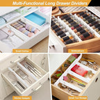 8 Pack Drawer Dividers for Clothes, 2.3" High 13"-21" Adjustable Drawer - Image 7