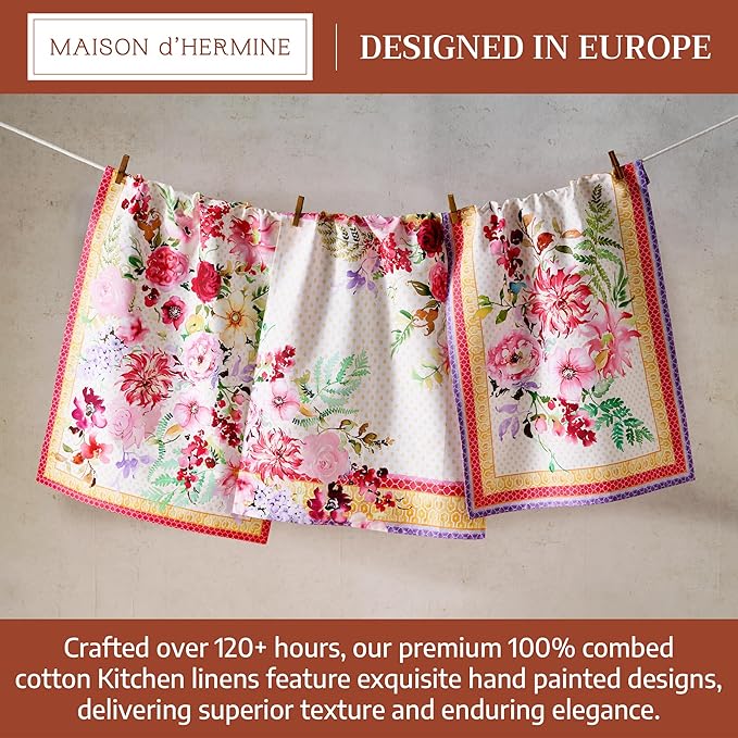 Maison d' Hermine Kitchen Towel 100% Combed Cotton Premium Set of 3 - Image 3