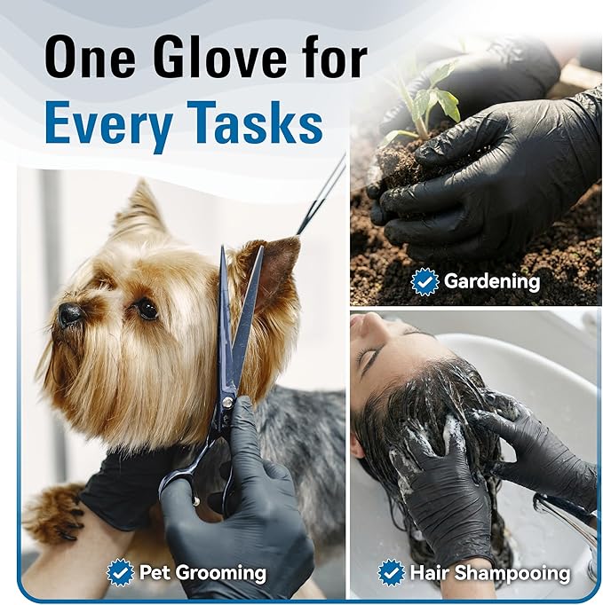 Nitrile Gloves Disposable Latex Free, 4 Mil Black Food Grade Powder Free Rubber - Image 6