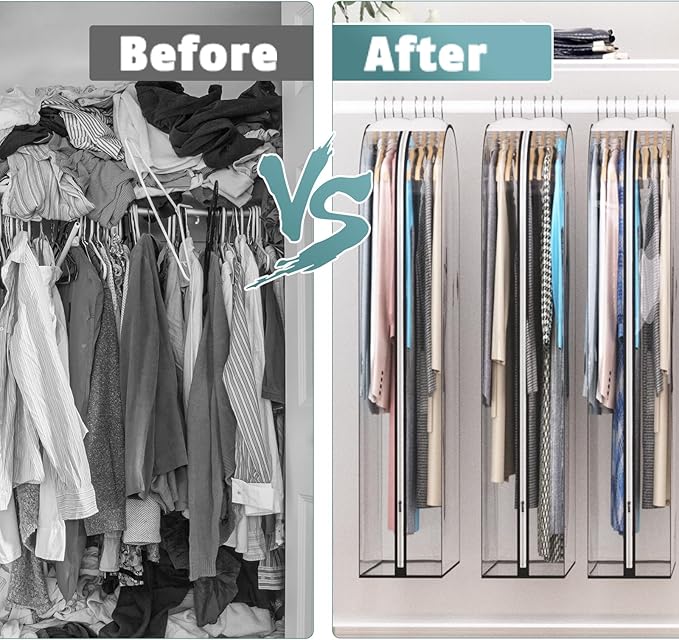 Clear Garment Bag for Hanging Clothes 10” Gusseted, 60” Suit Bags for Open - Image 8