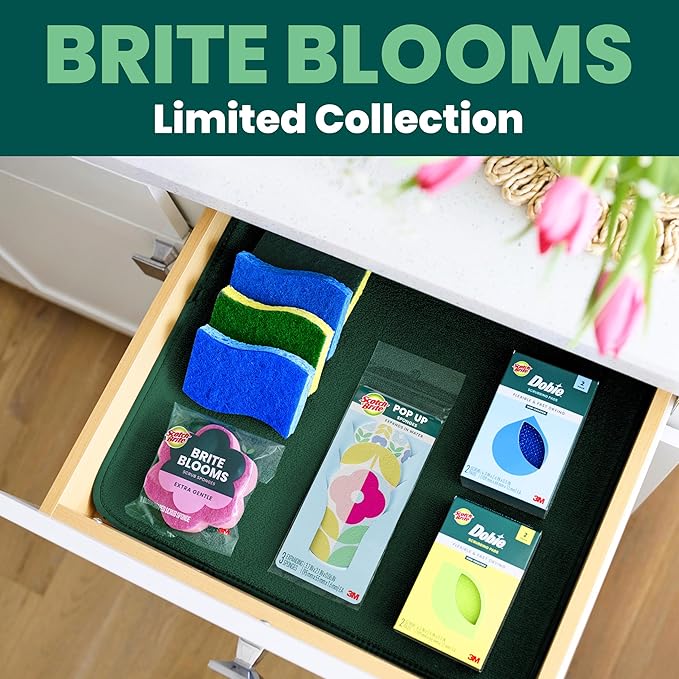 Scotch-Brite Blooms Dobie Scrubbing Pad, Non-Scratch Kitchen Sponge - Image 11