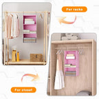 Hanging Closet Organizer and Storage 3-Shelf, Easy Mount Foldable Hanging - Image 6