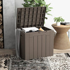 Patiowell 30 Gallon Resin Deck Box, Outdoor Storage Box for Patio Furniture, Deliveries, Pool Supplies,Waterproof and Lockable, Brown - Image 2