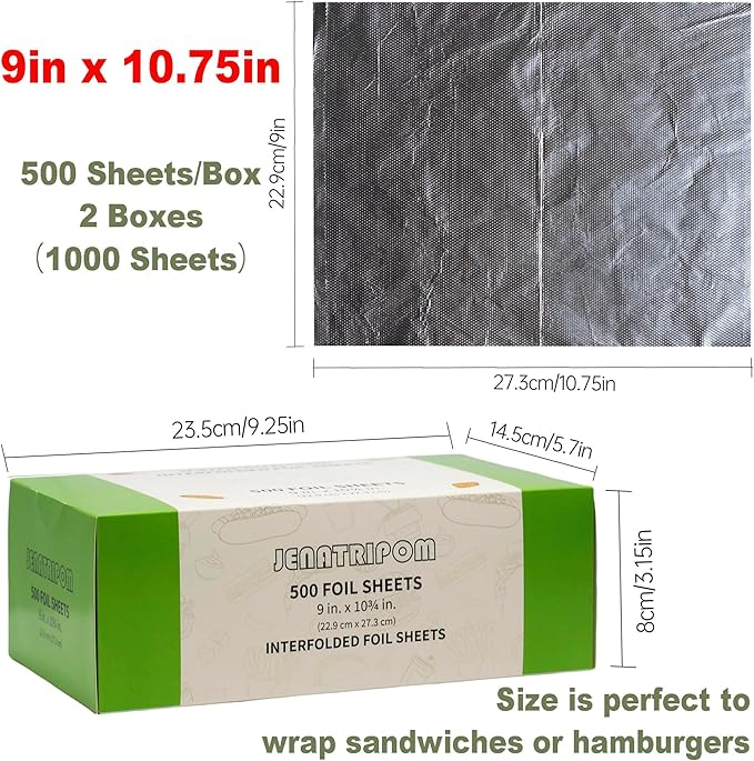 Aluminum Foil Sheets, 9 x 10.75 inch, 1000 Sheets, Pop-Up Dispenser, High Temp - Image 6