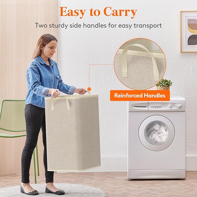 Lifewit 80L Large Tall Laundry Hamper, Collapsible Laundry Basket - Image 5