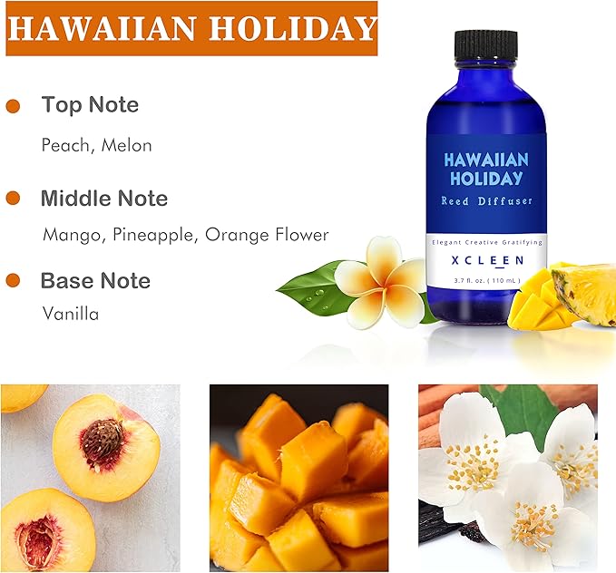 Reed Diffuser Set for Home| 3.7 Oz Hawaiian Holiday Fragrance Diffuser | - Image 3