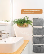 AceList Wall Hanging Basket, Boho Style Hand-Woven Hanging Storage Baskets - Image 4