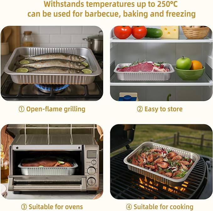 Aluminum Foil Pans, Extra Heavy Duty Disposable Aluminum Baking Pans, - Image 4