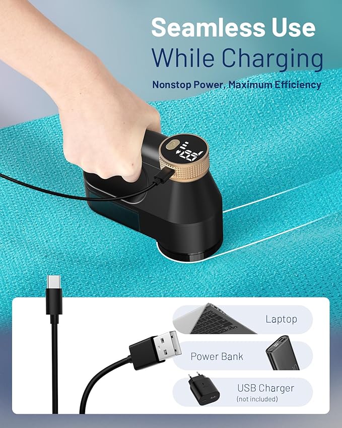 BEAUTURAL Fabric Shaver, Rechargeable Lint Remover, Electric Portable Sweater - Image 5