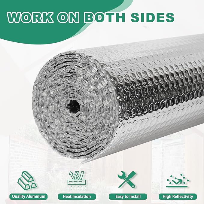 Reflective Bubble Insulation Sheet, Double Side Aluminum Foil Bubble Shield - Image 3