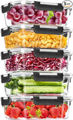 Skroam 5-Packs 36OZ Glass Food Storage Containers by Skroam