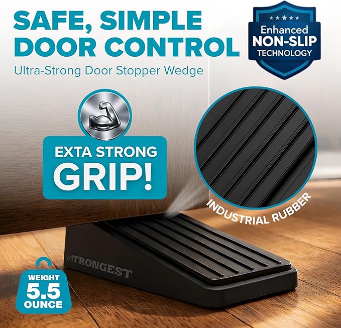 Strongest Home Heavy Duty Door Stop Wedge Made of Premium Quality Zinc and - Image 2