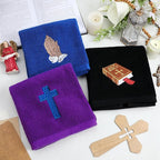 3 Pcs Easter Pastor Hand Towels, Christian Embroidered Religious Cross Cotton - Image 6